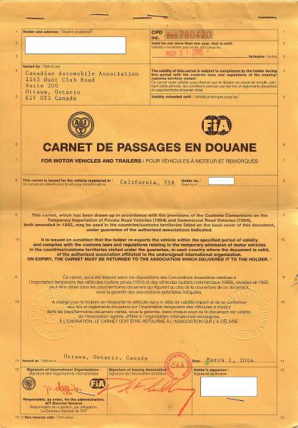 Carnet front cover